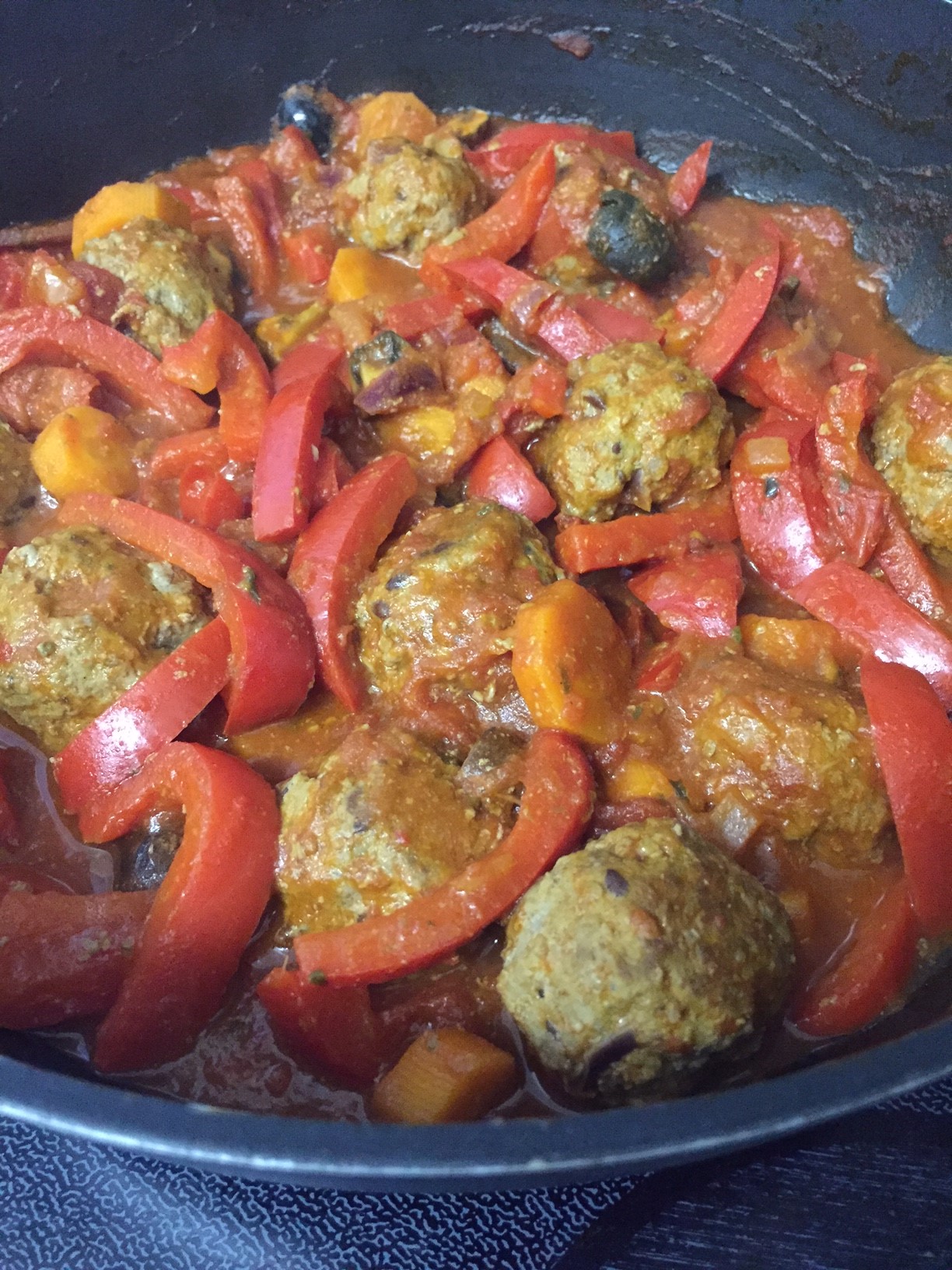 Spicy Meatballs with peppers