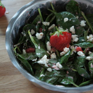 Perfect Summer Salad :: Strawberry, Spinach & Spicy Goat’s Cheese